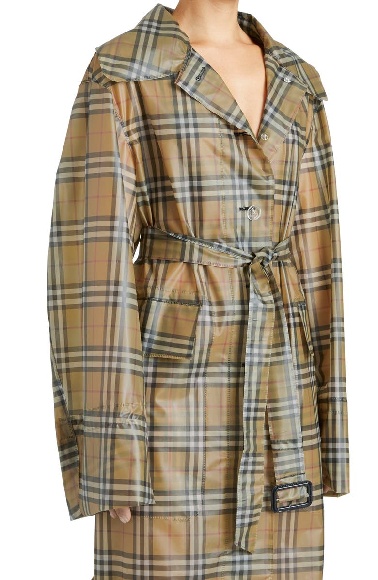 Burberry Vintage Check Plastic Trench Coat, Alternate, color,