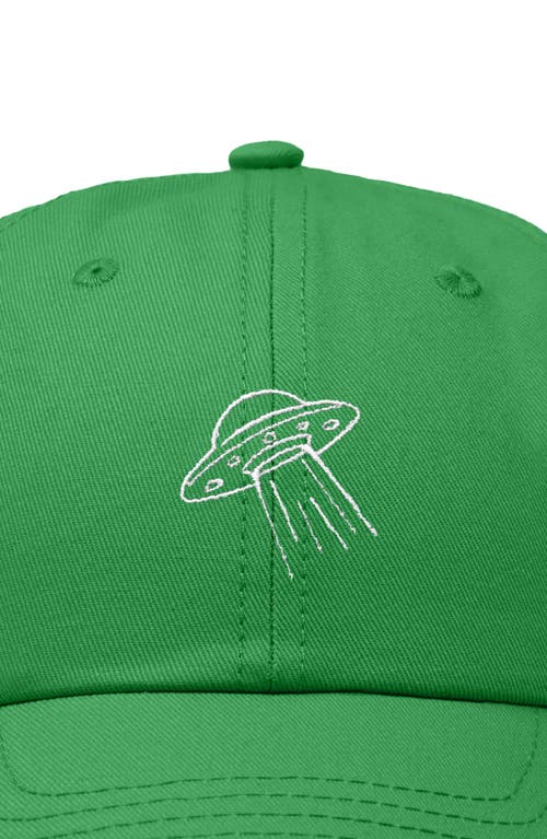 Dalix Ufo Embroidered Adjustable Dad Cap In Kelly Green
