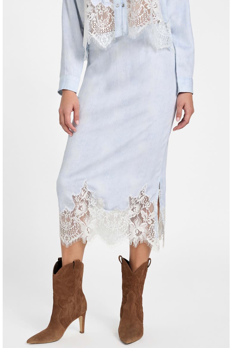 Lana Lace Trim Midi Skirt, Main, color, NIMBUS BLUE