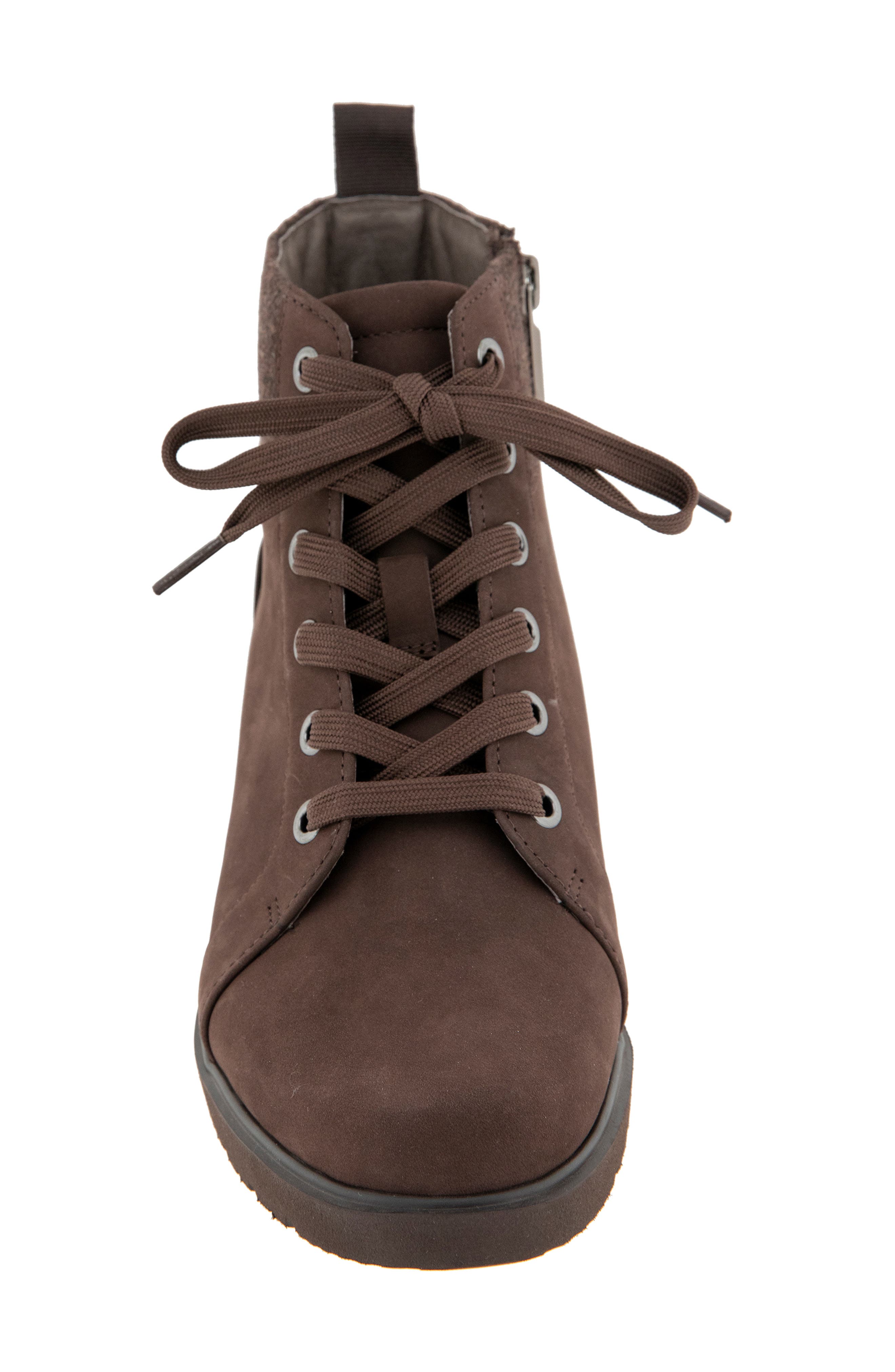 Sara Leather Bootie, Alternate, color, CHOCOLATE NUBUCK
