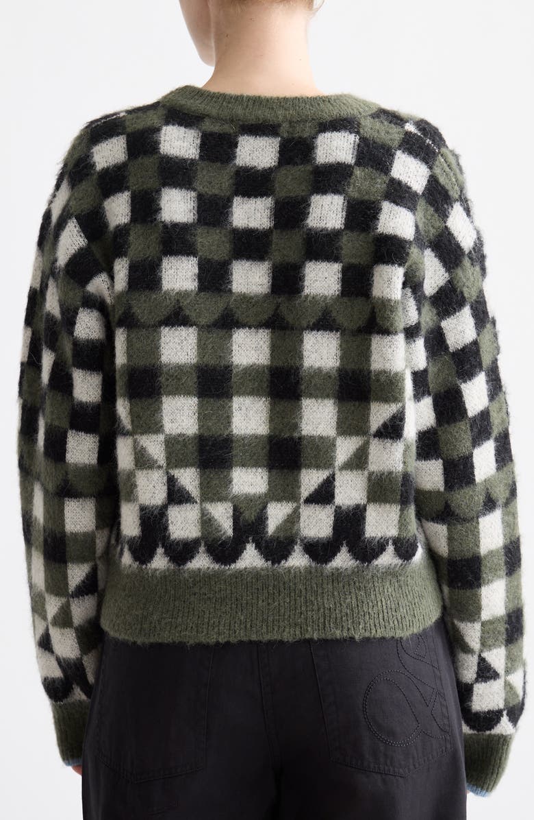 Scotch & Soda Geo Print Crewneck Sweater, Alternate, color, Thyme