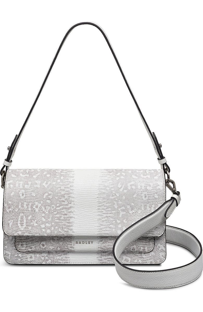 Radley Medium Lizard Embossed Leather Shoulder Bag, Main, color, Bright White