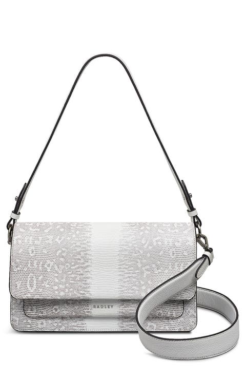 Medium Lizard Embossed Leather Shoulder Bag