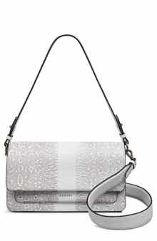 Medium Lizard Embossed Leather Shoulder Bag