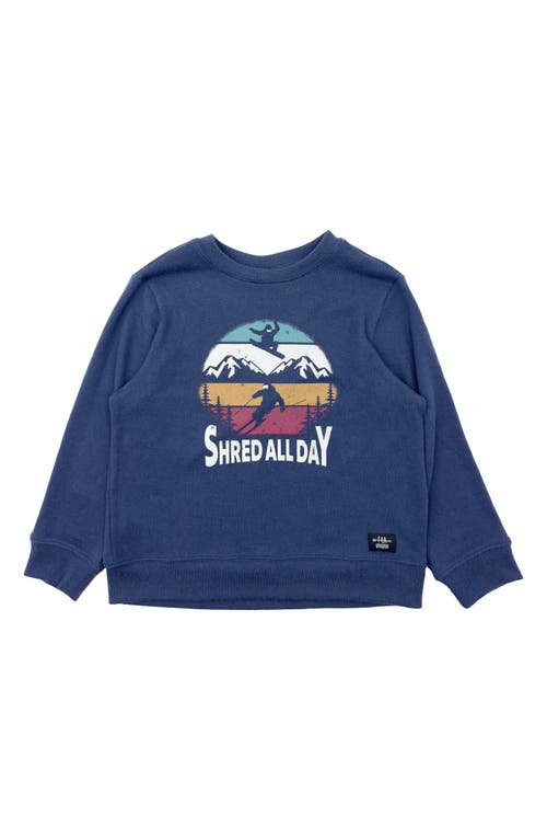 Feather 4 Arrow Kids' Shred Hacci Knit Pullover in Crown Blue 