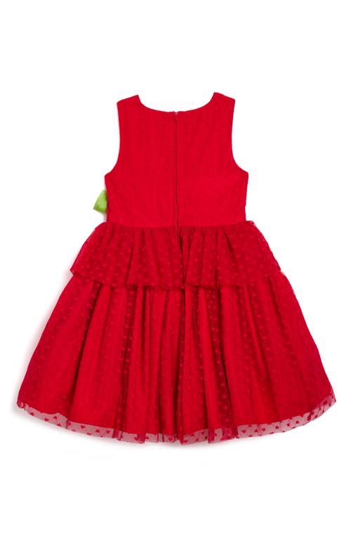 Pippa & Julie Kids' 3d Flower Lace Peplum Dress In Red