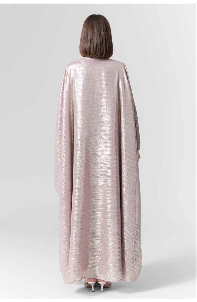 Le Fafo Luna Silk Metallic Plissé Gown, Alternate, color, Rose