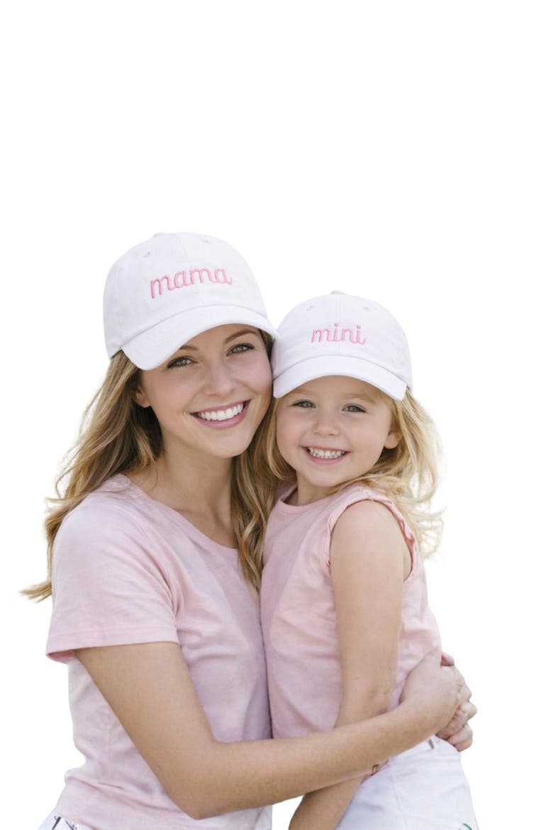 Mini Bow Baseball Hat, Alternate, color, White/Pink