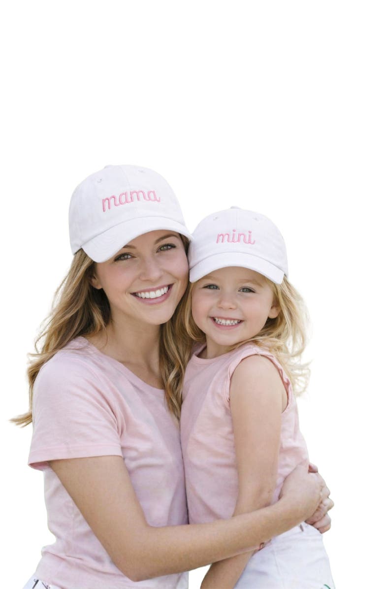 Bits & Bows Mini Bow Baseball Hat, Alternate, color, White/Pink