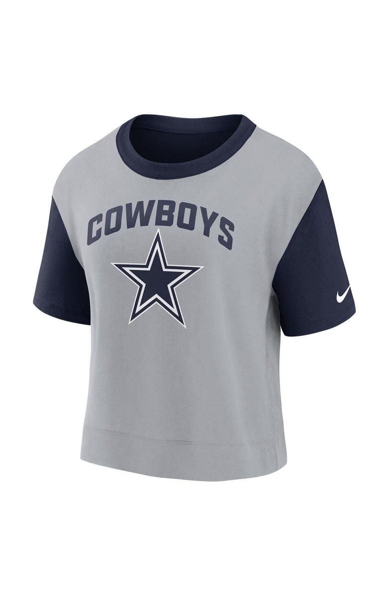 Nike Women's Nike Navy/Silver Dallas Cowboys High Hip Fashion T-Shirt, Alternate, color, 