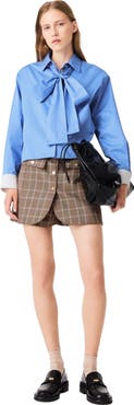 maje Cotton pussy bow shirt