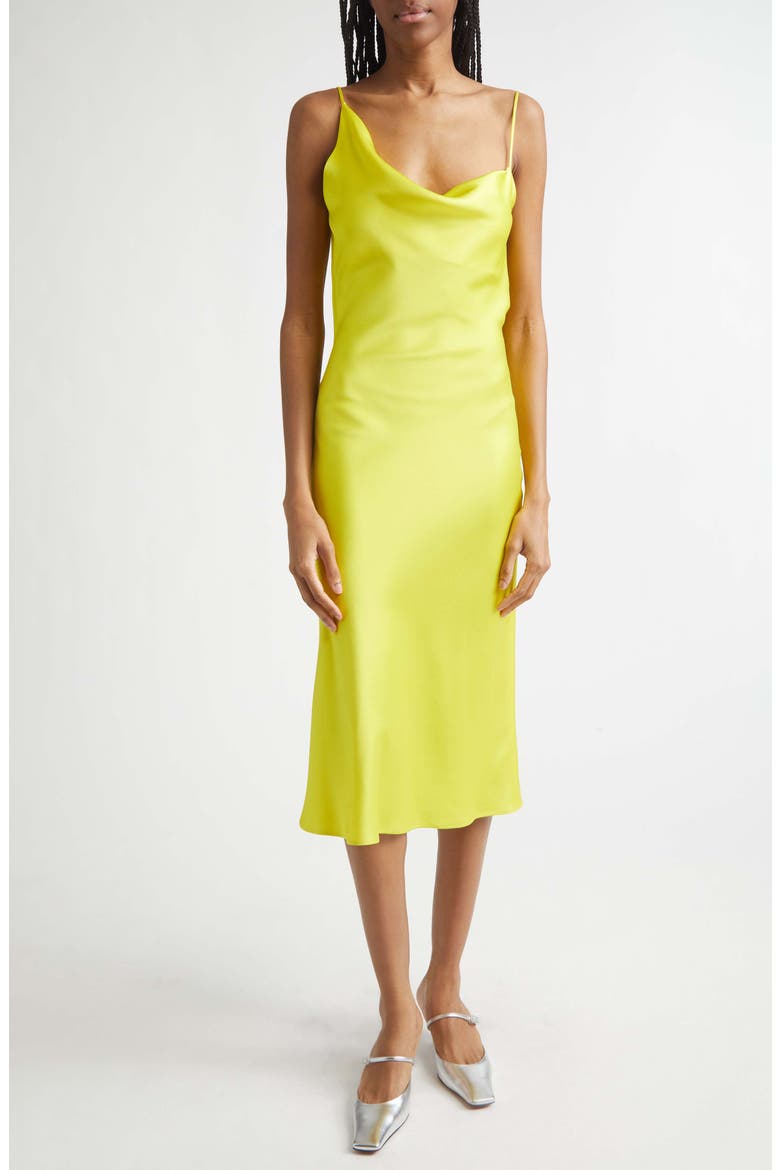 Satin Slipdress, Main, color, BRIGHT YELLOW