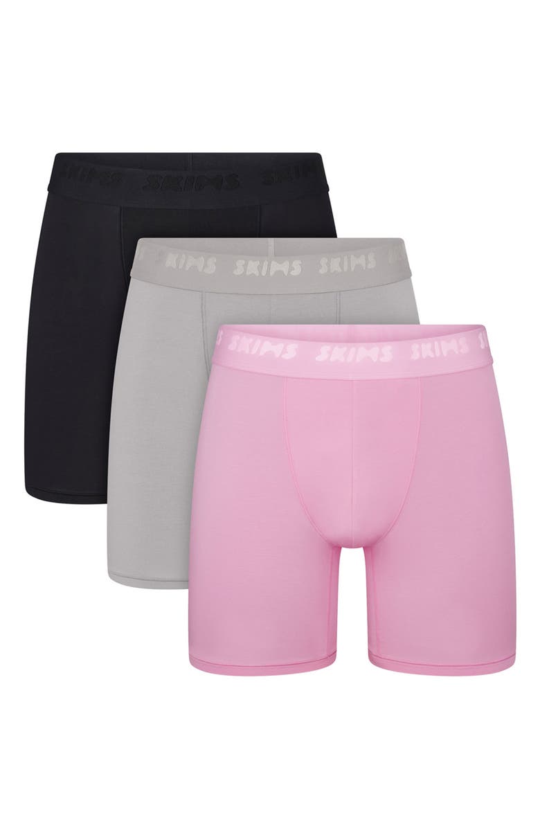 SKIMS Assorted 3-Pack 5-Inch Stretch Modal Boxer Briefs, Main, color, Bubblegum Mirror Multi