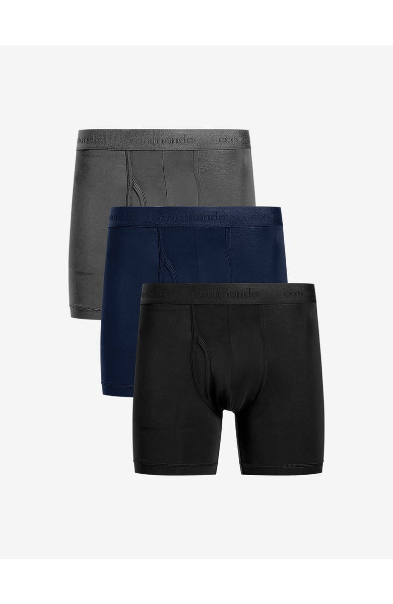 Commando Essential Modal Relaxed Boxer Brief with Fly 3-Pack, Alternate, color, Black