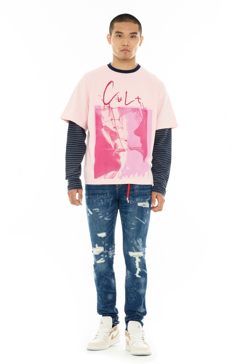 Cult of Individuality Punk 601 Ripped Super Skinny Jeans, Alternate, color, Static