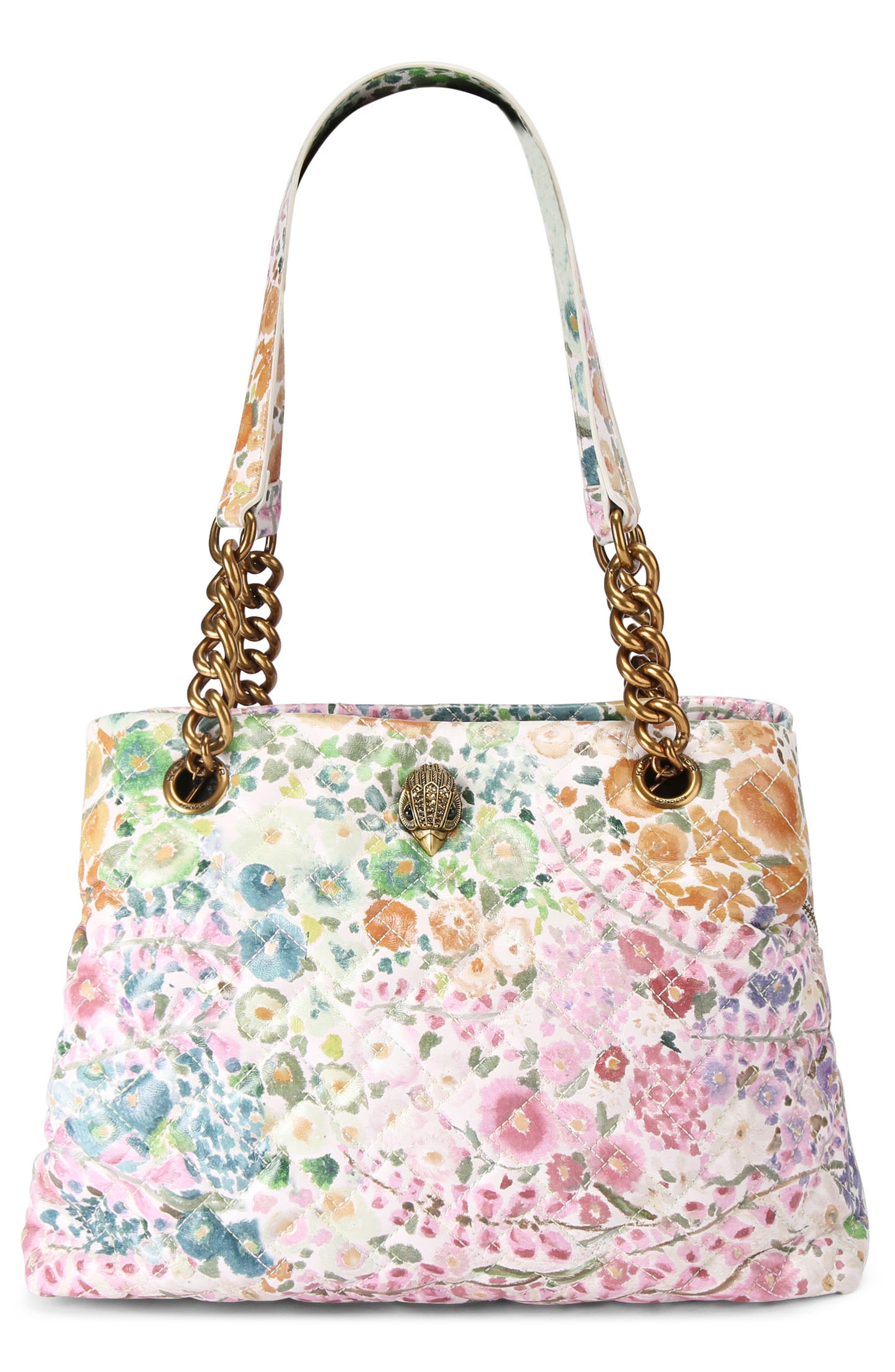 Kurt Geiger London Floral Couture Kensington Floral Quilted Leather Tote, Main, color, Floral Multi