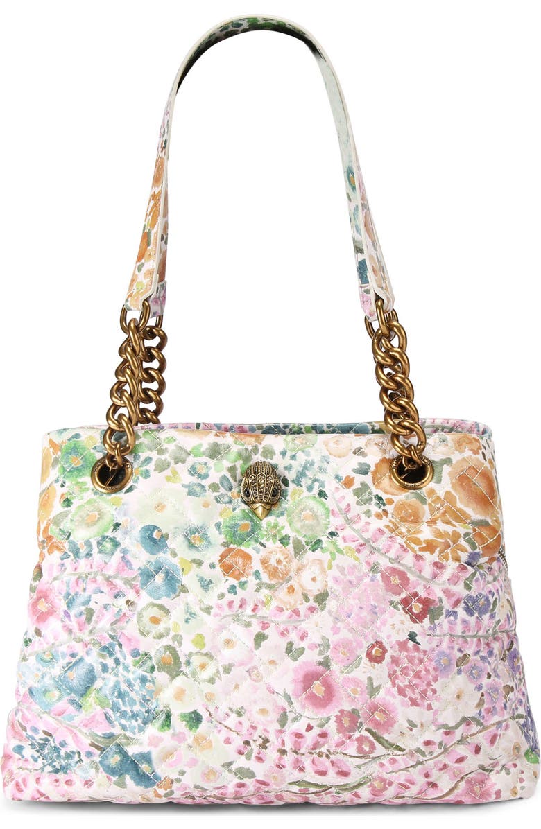 Kurt Geiger London Floral Couture Kensington Floral Quilted Leather Tote, Main, color, Floral Multi