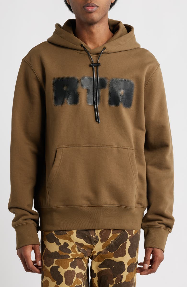 RtA Dion Teak Radio House Graphic Hoodie, Main, color, Teak Radio House