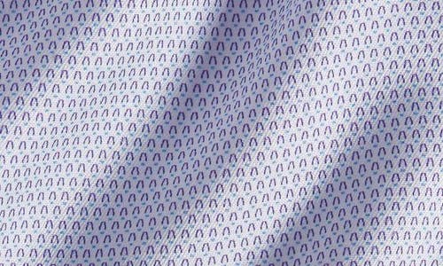 David Donahue Slim Fit Micro Print Cotton Dress Shirt In Blue