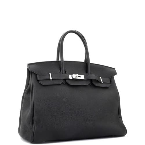 Pre-owned Hermes Hermes Birkin Handbag Black Togo With Palladium Hardware 35 In Black