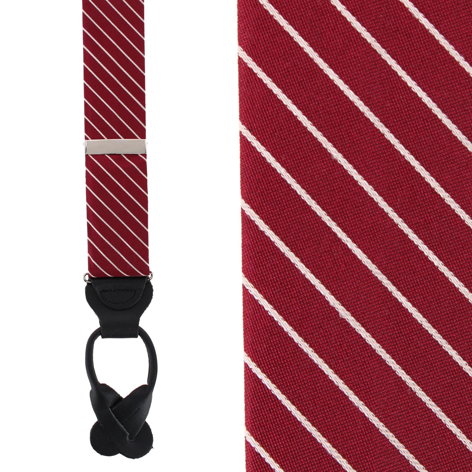 Burgundy with White Stripe