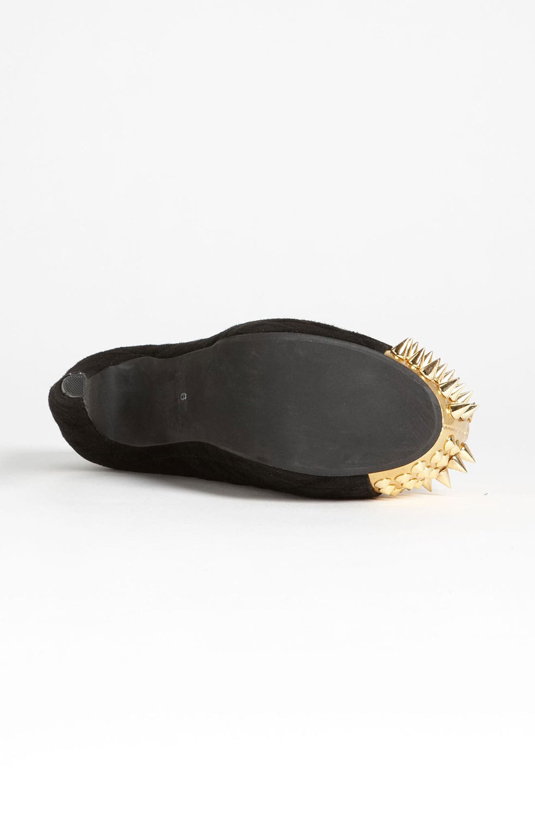 'Battle - Spike' Pump, Alternate, color, BLACK SUEDE GOLD