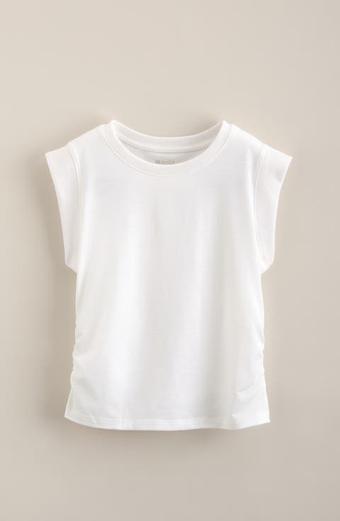 Kids' Side Shirred Cap Sleeve T-shirt