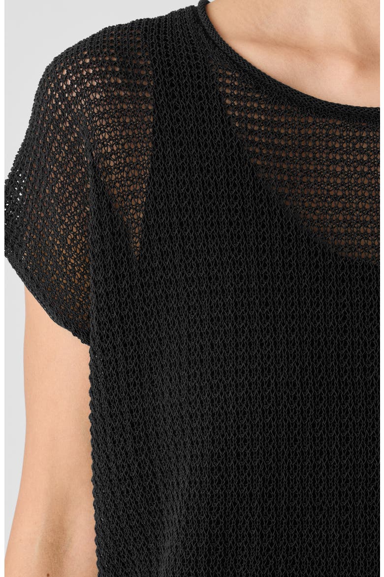 Open Stitch Organic Cotton Sweater, Alternate, color, BLACK