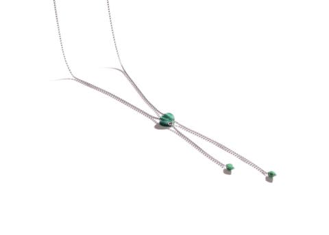 Luv Me Green Aventurine Gemstone Sterling SIlver Adjustable Heart Women Necklace