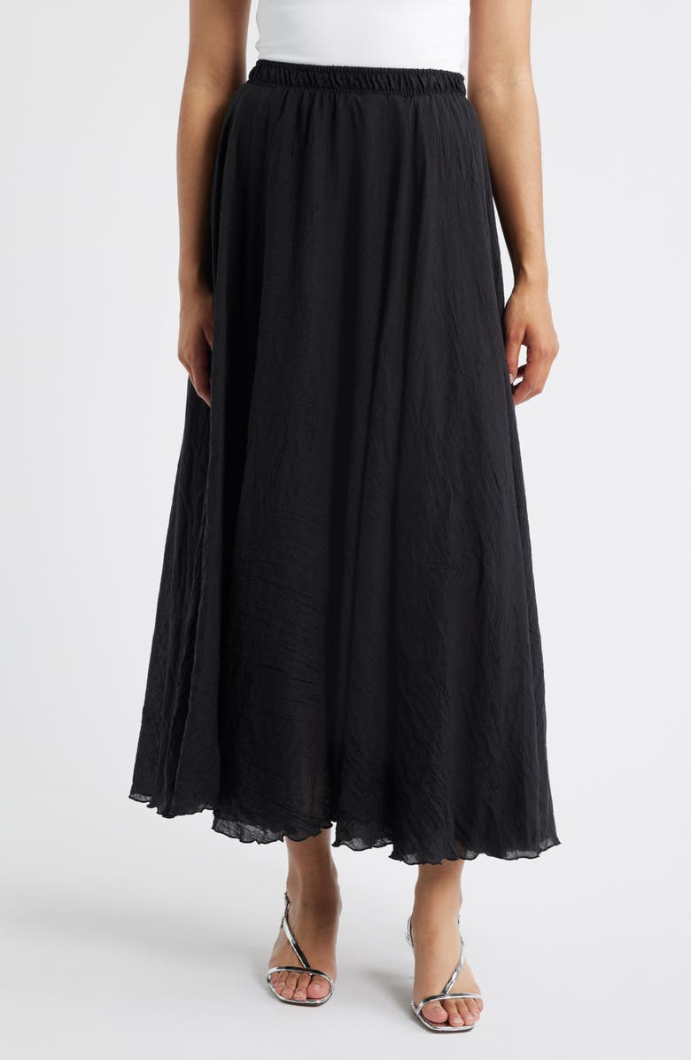 NIKKI LUND Alba Pull-On Midi A-LIne Skirt, Main, color, Black