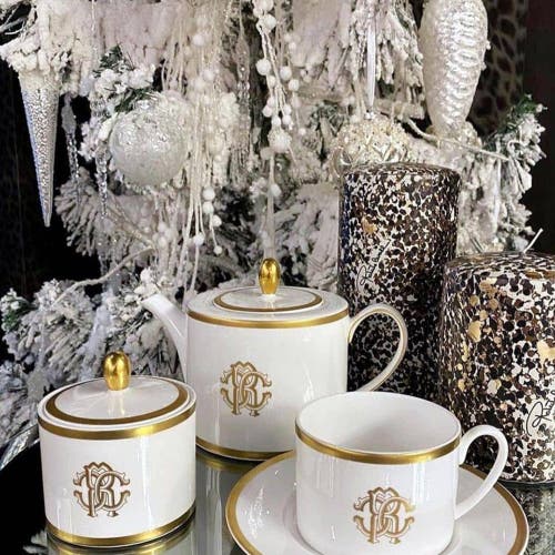 Cavalli Coffee Cup & Saucer With Luxury Box In White