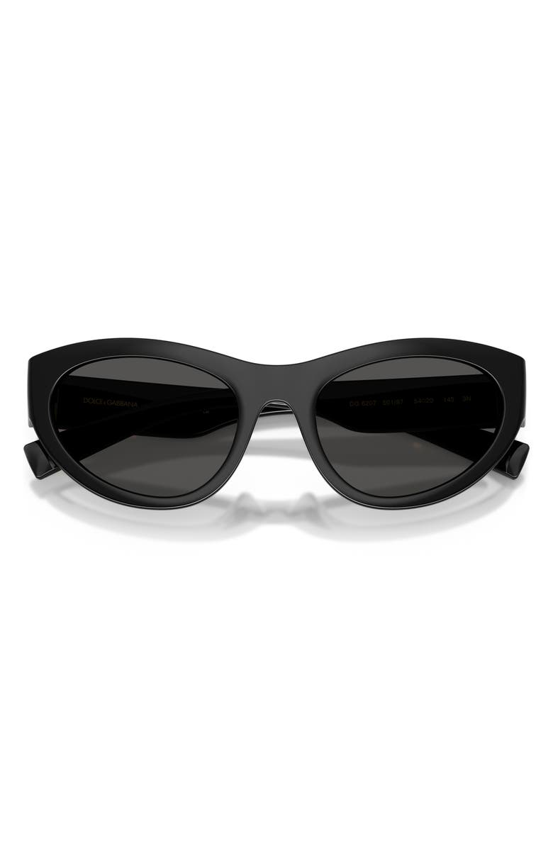 Dolce&Gabbana 54mm Cat Eye Sunglasses, Alternate, color, Black / Dark Grey