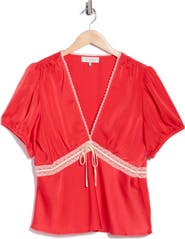 WAYF Puff Sleeve Peplum Top