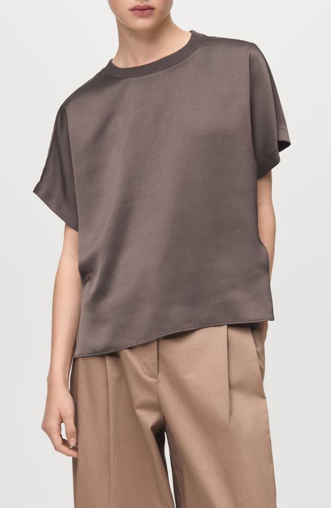 Crop Satin T-Shirt