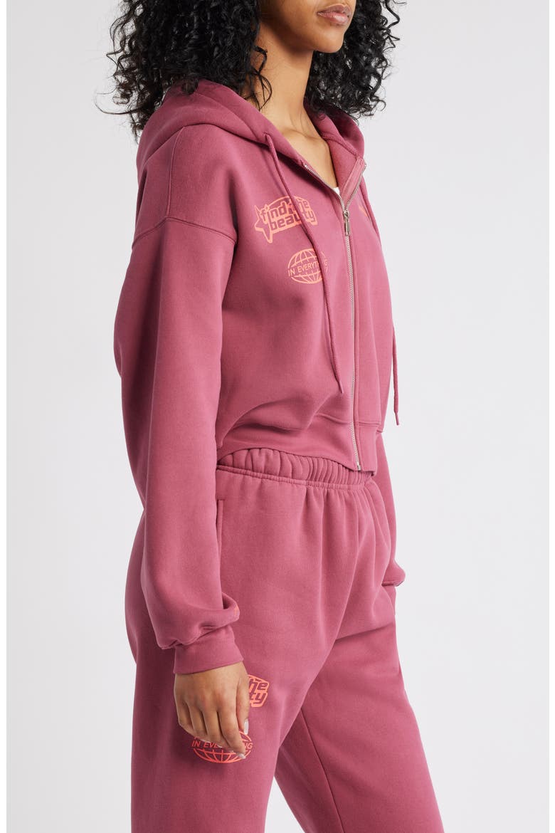 Find the Beauty Graphic Zip-Up Hoodie, Alternate, color, RED