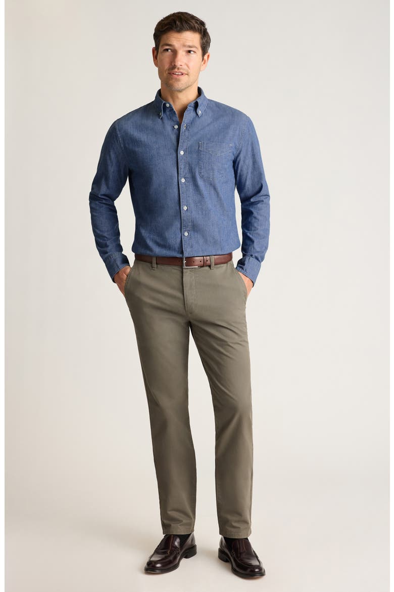 Everyday Slim Fit Cotton Chambray Button-Down Shirt, Alternate, color, LIGHT WASH