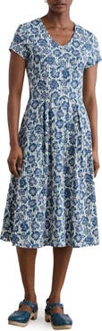 Seasalt Cornwall Pier View Floral Midi Fit & Flare Dress
