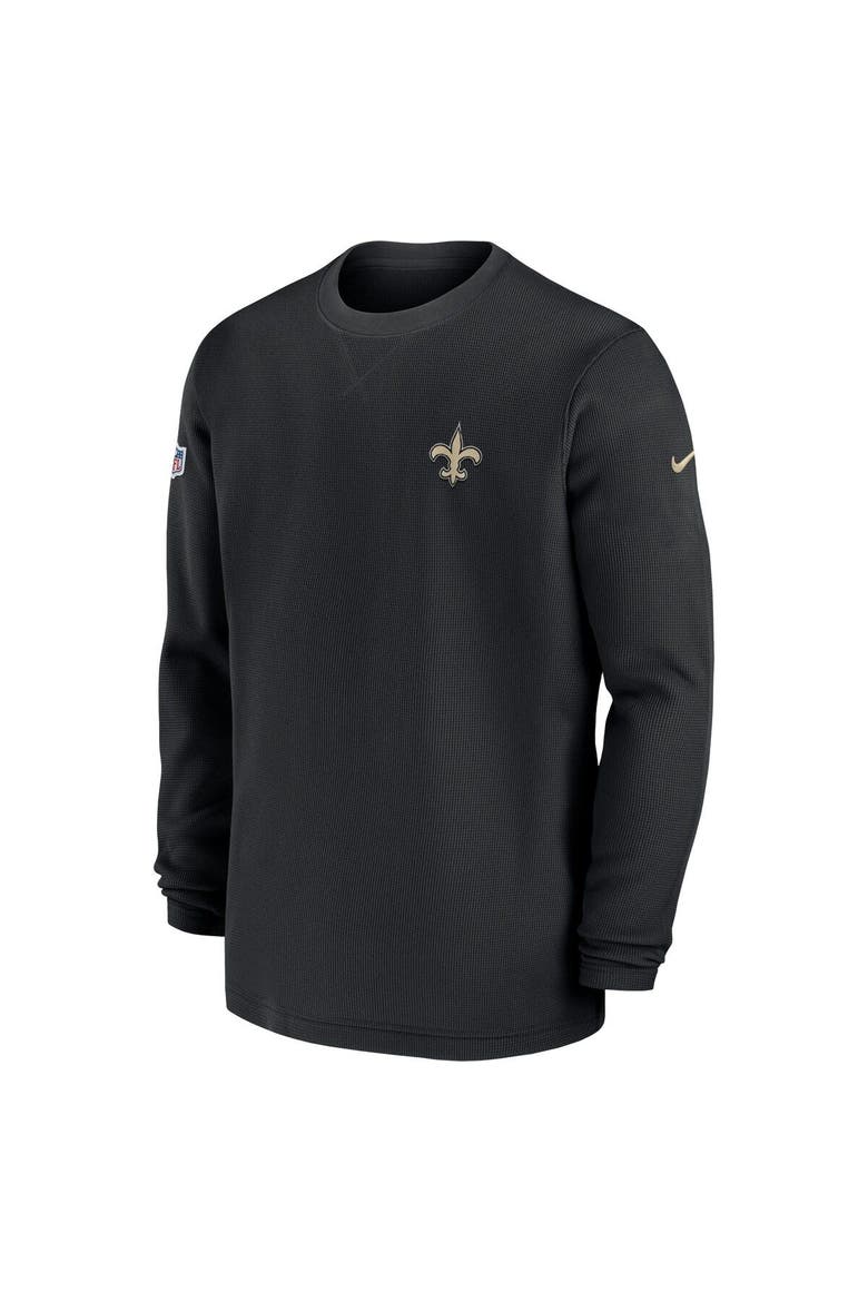 Men's Nike  Black New Orleans Saints 2023 Sideline Throwback Heavy Brushed Waffle Long Sleeve Top, Alternate, color, Black