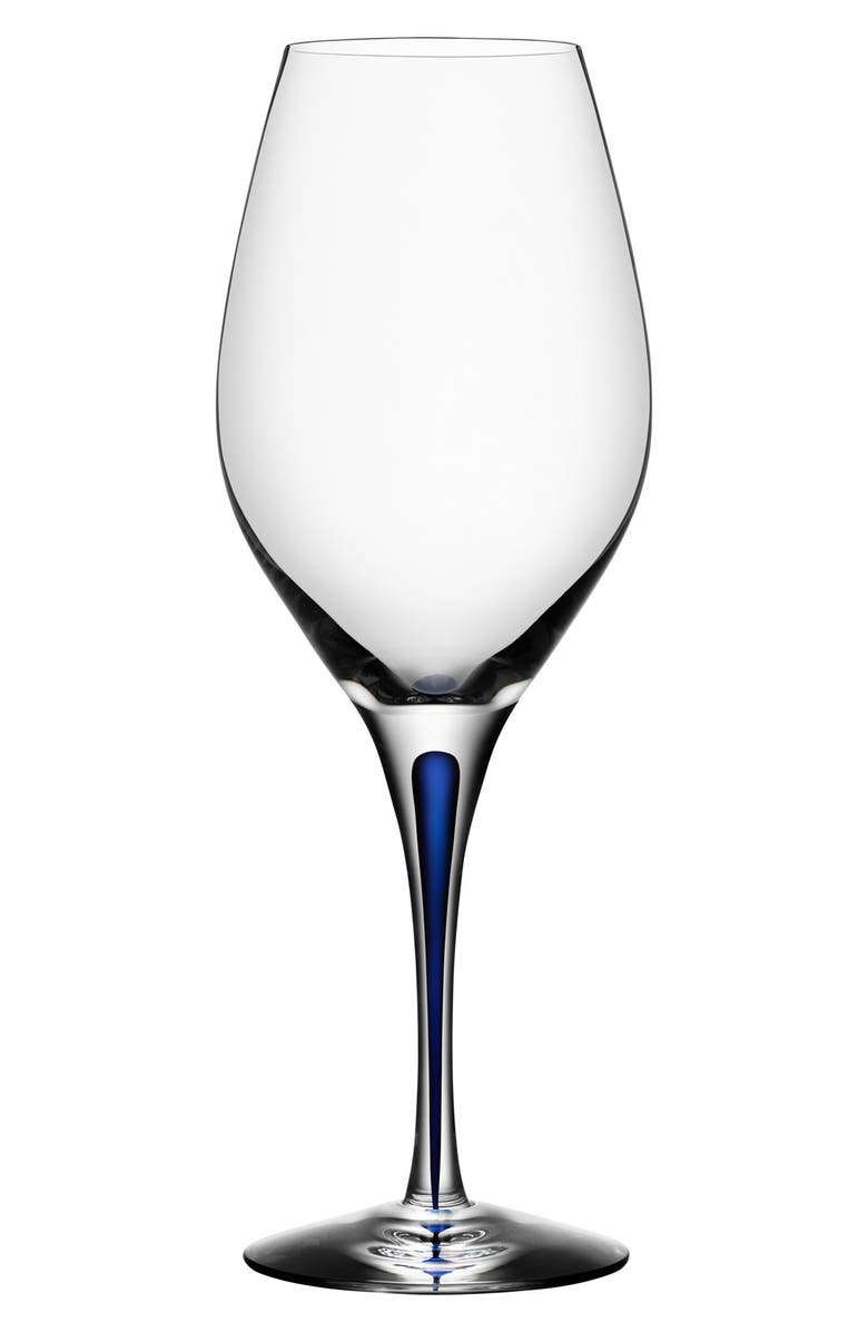 Orrefors Intermezzo Wine Glass, Main, color, Clear/ Blue