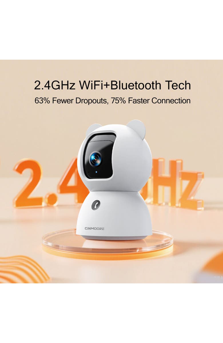 Cinmoore Indoor WiFi Camera, Alternate, color, White