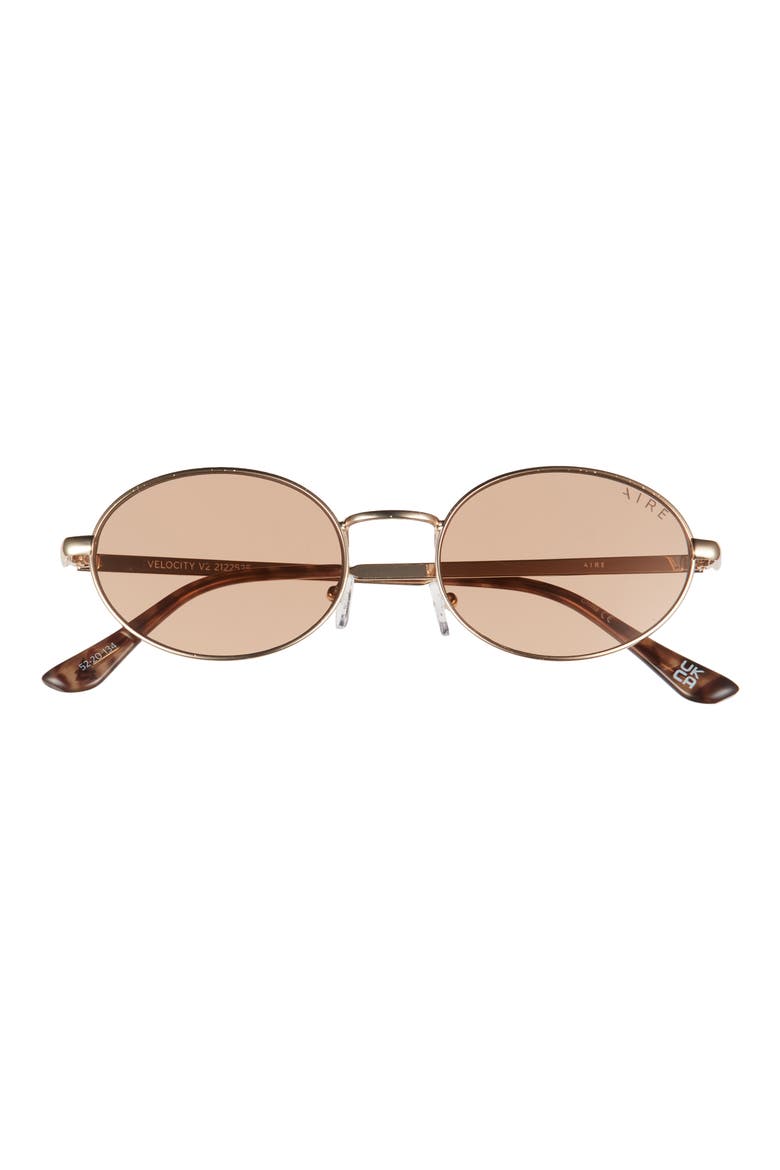 Velocity 52mm Oval Sunglasses, Main, color, GOLD / BARLEY TINT
