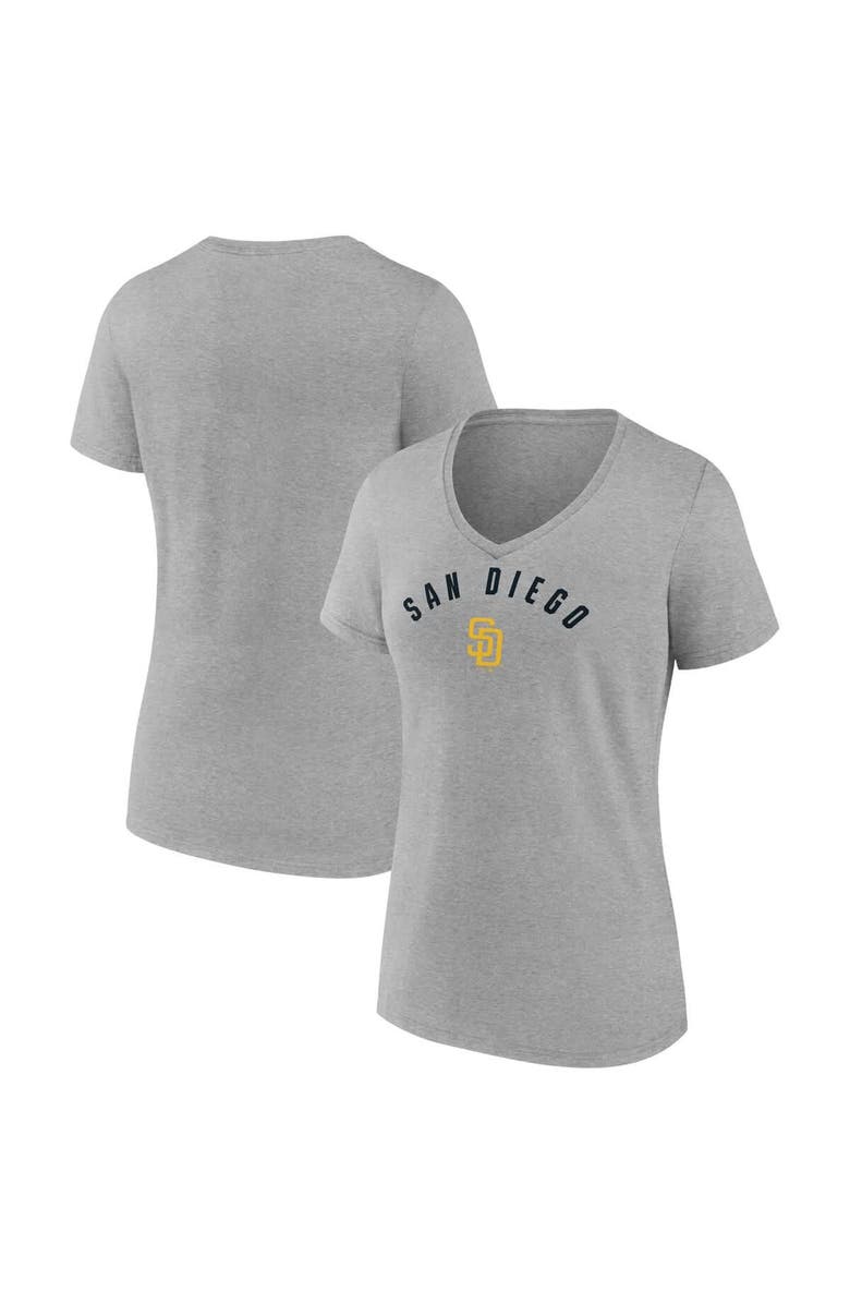 FANATICS Women's Fanatics Gray San Diego Padres V-Neck T-Shirt, Main, color, Gray