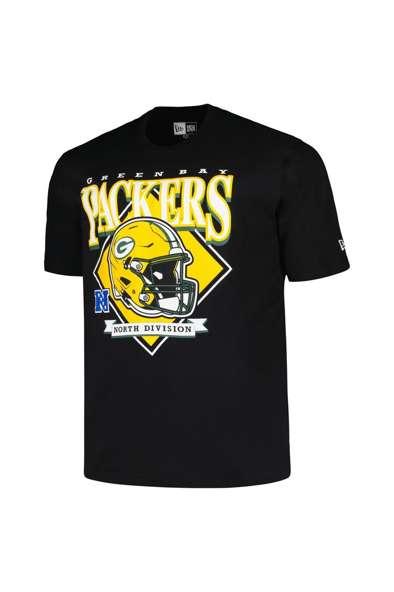 Men's New Era  Black Green Bay Packers Big & Tall Helmet T-Shirt, Alternate, color, Black
