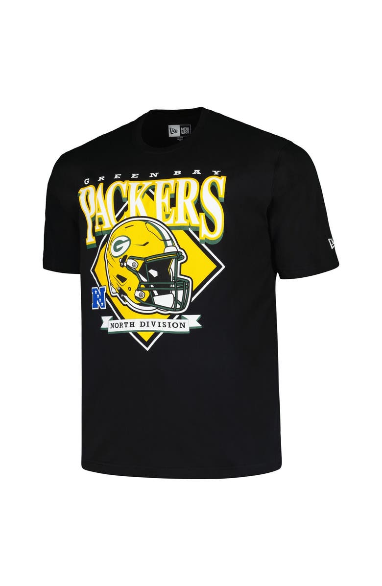 New Era Men's New Era  Black Green Bay Packers Big & Tall Helmet T-Shirt, Alternate, color, 