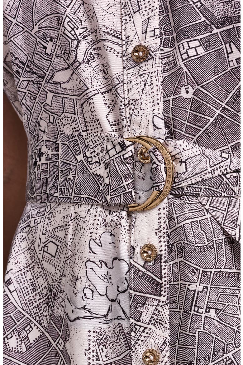 Scarf Print Twill Midi Shirtdress, Alternate, color, BIRCH ESPRESSO