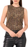 Vince Camuto Leopard Print Sweater Tank