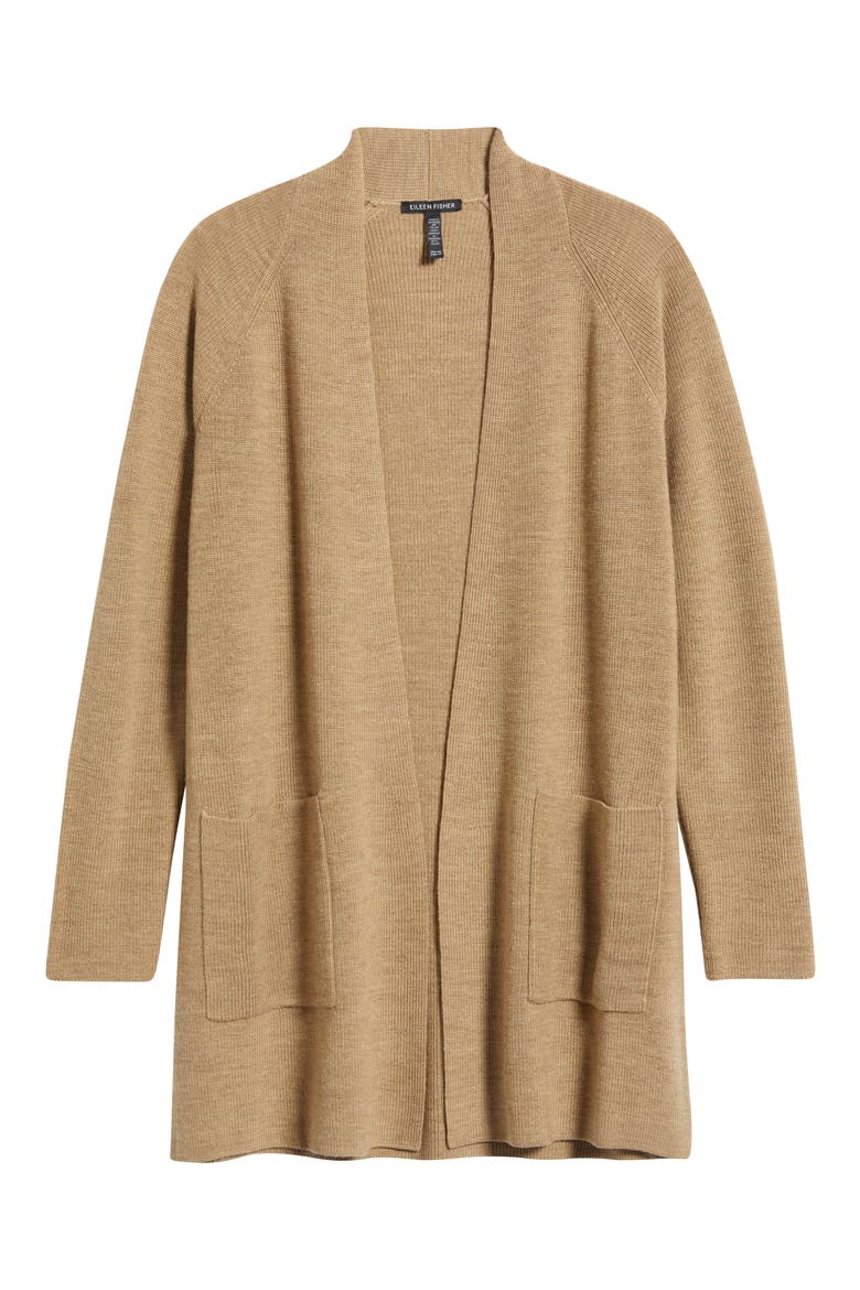 Raglan Sleeve Wool Cardigan, Alternate, color, BISCUIT