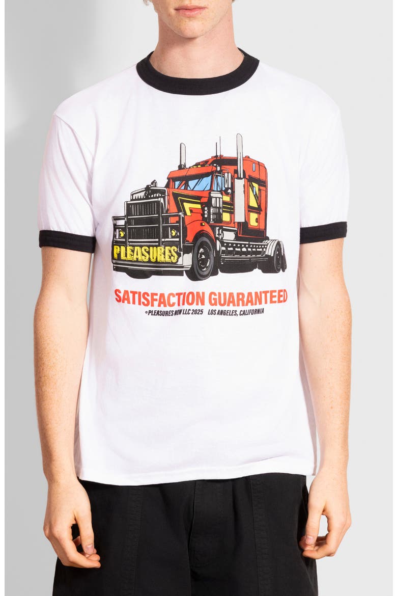 Big Load Cotton Ringer T-Shirt, Main, color, WHITE