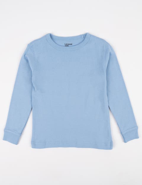 Kids Long Sleeve T-Shirt, 100% Cotton, Solid Colors