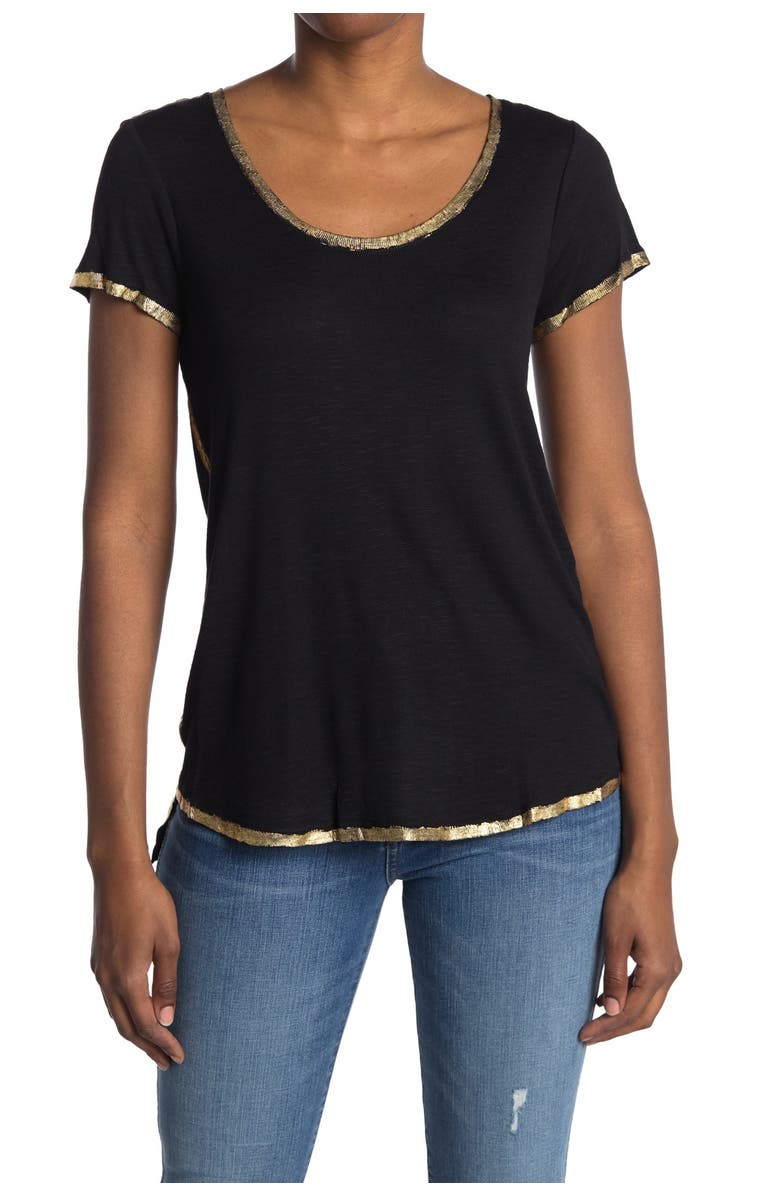Vince Camuto Foil Rib Details T-Shirt, Main, color,